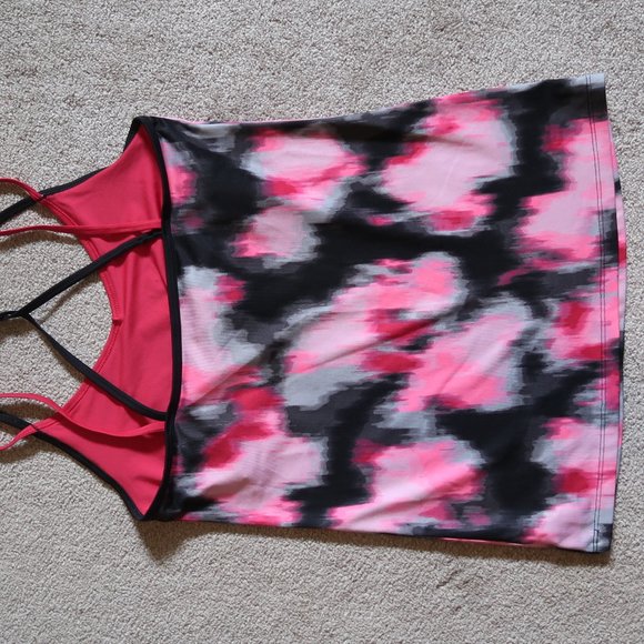 Champion Work Out Tank Top Built in Bra Printed Straps Athletic Sporty C - Picture 10 of 11